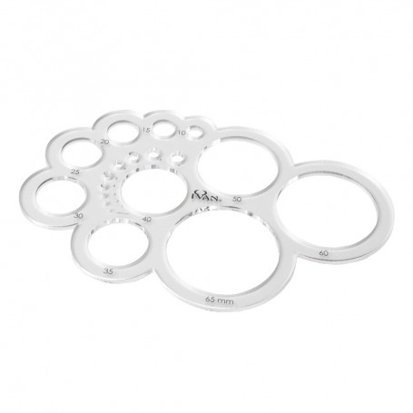 Plantilla acrílica de círculos y radios