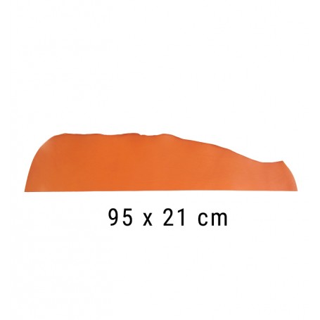 Trozo de piel de vaquetilla naranja 95 x 21 cm (2,5 mm esp.)