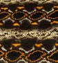 Piel estampada imitación serpiente negro y naranja