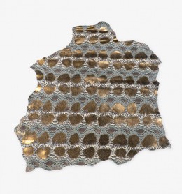 Piel estampada imitación serpiente metal y azul