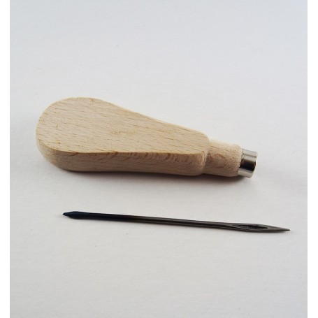 Lezna de guarnicionero perforada nº1 + mango plano