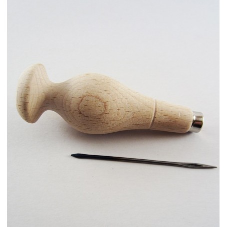 Lezna de guarnicionero perforada nº0 + mango redondo